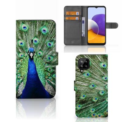 Samsung Galaxy A22 4G | M22 | Telefoonhoesje | Met pasjeshouder | Pauw