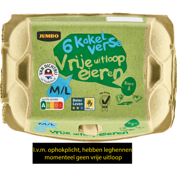 Jumbo Kakel Verse Vrije Uitloop Eieren M/L 6 Stuks