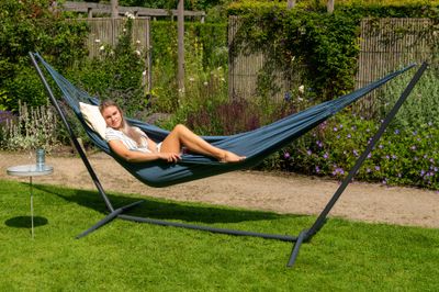 'Easy & Organic' Jeans Tweepersoons Hangmatset - 150 kg - Blauw - Brazilië - Tropilex