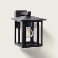 Buitenlamp zwart metaal e27 &apos;Aurora&apos; vierkant
