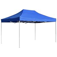 Partytent professioneel inklapbaar 4,5x3 m aluminium blauw