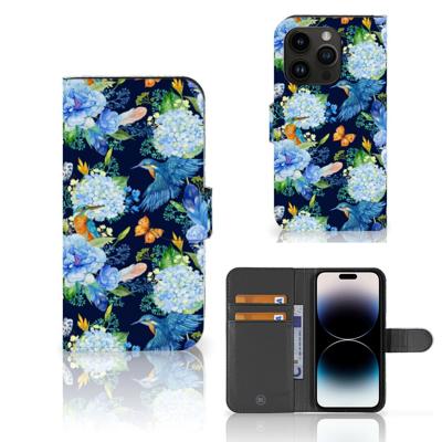 Telefoonhoesje | Met pasjeshouder | voor iPhone 15 Pro IJsvogel