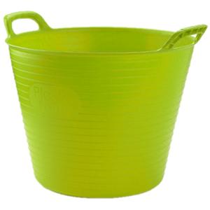 Flexibele emmer/kuip - 3x - groen - kunststof - rond - 25 liter - 42 x 38 x 33 cm - wasmand