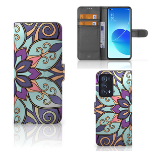 OPPO Reno 6 Pro Plus 5G Hoesje Purple Flower