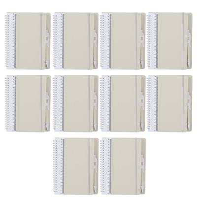 Notitieboekje / opschrijfboekje A5 - 10x - wit - Harde kaft - 18 x 21 cm - 70 pagina's - met liniaal