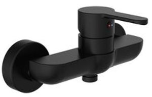 DENVER ééngreepsmengkraan douche, zwart mat keramische schijven geluidsarme, verwisselbare 35 mm cartouche ½" (Ø ca. 1,9 cm) verbinding voor doucheslang metalen greep garantie: 3 jaar