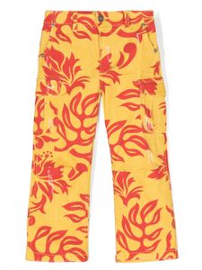 ERL KIDS pantalon cargo à fleurs - Jaune