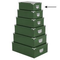 5Five Opbergdoos/box - groen - L28 x B19.5 x H11 cm - Stevig karton - Greenbox   -