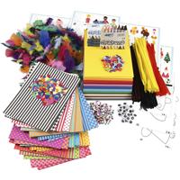 Creativ Company Grote creatieve verpakking van materialen en sjablonen, diverse kleuren, 1 set