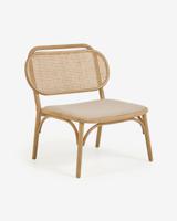 Kave Home Kave Home Doriane, Doriane solid oak easy chair with natural finish and upholstered seat