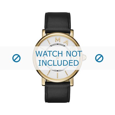 Horlogeband Marc by Marc Jacobs MJ1532 Glad leder Zwart 18mm
