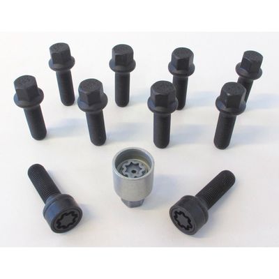 H&R Wielboutenset bolkonisch R14 M14x1.50 - Lengte 47mm - Zwart - 10 stuks (bv. Mercedes, VW T4) - i HRB1454702SET