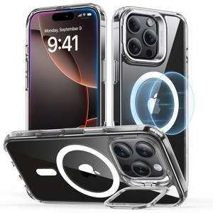 iPhone 16 Pro Classic Hybrid Case with Stash Stand (HaloLock) Clear