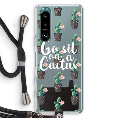 Cactus quote: Sony Xperia 5 III Transparant Hoesje met koord