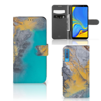 Samsung Galaxy A7 (2018) | Bookcase | Marble Blue Gold