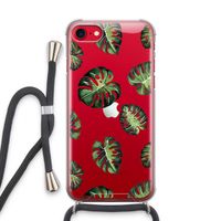 Tropische bladeren: iPhone SE 2020 Transparant Hoesje met koord