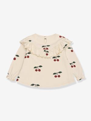 Blouse met ruches voor meisjes met glitterdetails KONGES SLOJD beige