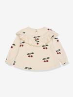 Blouse met ruches voor meisjes met glitterdetails KONGES SLOJD beige