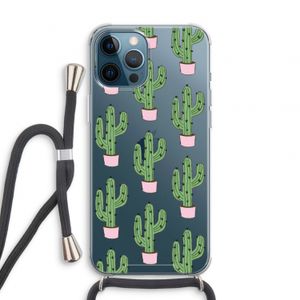 Cactus Lover: iPhone 12 Pro Transparant Hoesje met koord