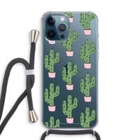 Cactus Lover: iPhone 12 Pro Transparant Hoesje met koord