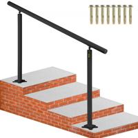 VEVOR Balustrade Trap Trapleuning Kit 0-5 Stappen Buiten Trapleuning 152,8 x 91 cm Pijp Trapleuning van Aluminium met Voorgeboorde Gaten