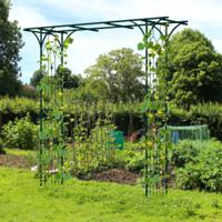 Rozenboog van Metaal Tuinboog voor Klimplanten Poortboog voor Tuin Klimboog voor Achtertuin Veranda Bruiloft Feesten (Groen) - thumbnail