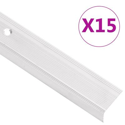 Trapneuzen L-vormig 15 st 90 cm aluminium zilverkleurig