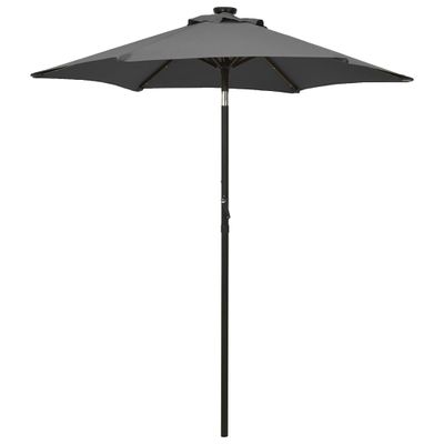 VidaXL Parasol met led-verlichting 200x211 cm aluminium antracietkleur