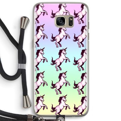 Musketon Unicorn: Samsung Galaxy S7 Edge Transparant Hoesje met koord