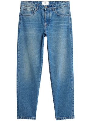 AMI Paris jean droit à taille mi-haute - Bleu