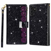 Starlight Series Samsung Galaxy S22 Ultra 5G Wallet Case - Zwart - thumbnail