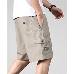 Voor heren Tactische korte broek Cargoshorts Korte broek Trekkoord Elastische taille Meerdere zakken Effen Draagbaar Knielengte Buiten Dagelijks KamperenWandelen 100% katoen Modieus Klassiek Leger Lightinthebox