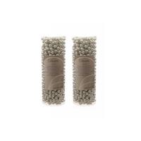Kralenslinger - 6x stuks - zilver - 10 meter - kunststof - glans - kerstslinger - kerstversiering