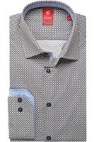 Pure Slim Fit Overhemd blauw/geel, Motief - thumbnail