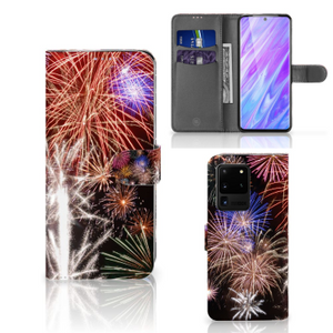 Samsung Galaxy S20 Ultra Wallet Case met Pasjes Vuurwerk