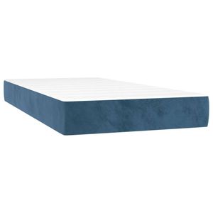 vidaXL Pocketveringmatras 90x190x20 cm fluweel donkerblauw