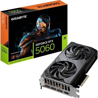 Gigabyte Nvidia GeForce RTX 5060 Videokaart GeForce RTX 5060 8 GB GDDR7-RAM PCIe x8 NVIDIA G-Sync , Overclocked, Vulkan, Zero-Fan-Modus
