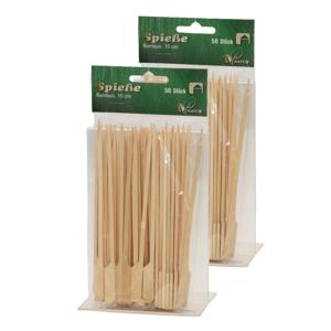 Hapjes/sate prikkers/spiesjes - bamboe hout - 200x stuks - 15 cm