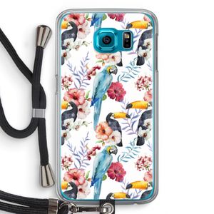 Bloemen tukan: Samsung Galaxy S6 Transparant Hoesje met koord