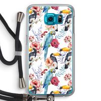 Bloemen tukan: Samsung Galaxy S6 Transparant Hoesje met koord