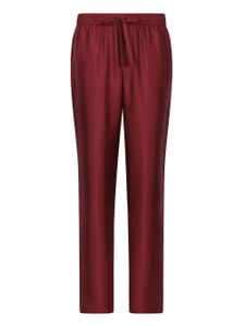 Dolce & Gabbana pantalon en soie à logo brodé DG Essentials - Rouge