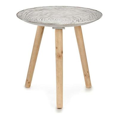 Bijzettafel Gift Decor Wit Bruin Hout 40 x 39 x 40 cm Spiralen