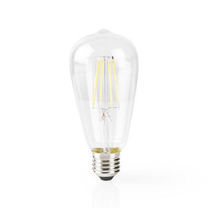 Nedis SmartLife LED Filamentlamp | Wi-Fi | E27 | 500 lm | 5 W | ST64 | 1 stuks - WIFILF10WTST64 WIFILF10WTST64