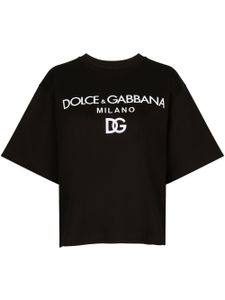 Dolce & Gabbana t-shirt en coton à logo floqué - Noir