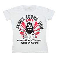 Jesus Loves You dames shirt 2XL  - - thumbnail