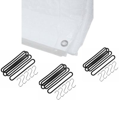 Benson - Afdekzeil - dekzeil - wit - 6 x 10 meter - met 30x spanrubbers - en S-haken Benson - Afdekzeil - dekzeil - wit - 6 x 10 meter - met 30x spanrubbers - en S-haken