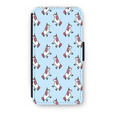 Eenhoorns overal: iPhone 8 Plus Flip Hoesje