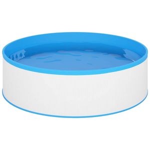 The Living Store Splasher Pool - Staal en PVC - 350 x 90 cm - Wit - blauw