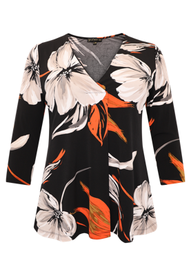 Yoek Shirt CAMELLIA | Zwart | Maat 58/60