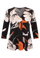 Yoek Shirt CAMELLIA | Zwart | Maat 46/48
